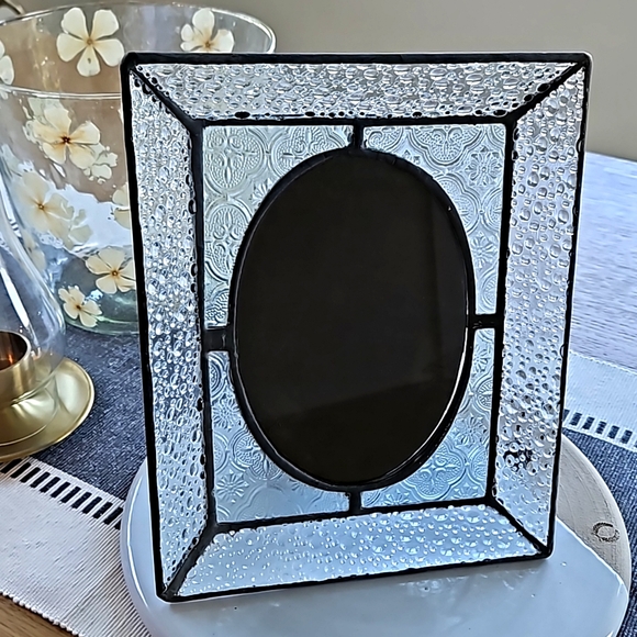 Antique Cast Iron and Embossed Glass Picture Frame - Picture 6 of 6